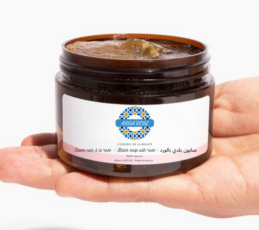 M'gouna black soap - savon noir à la rose